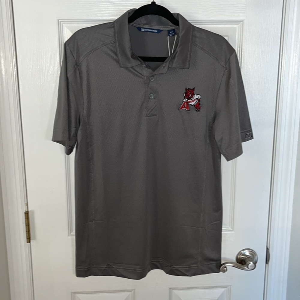 Arkansas Razorbacks Cutter & Buck Coastline Epic Comfort Gray Polo